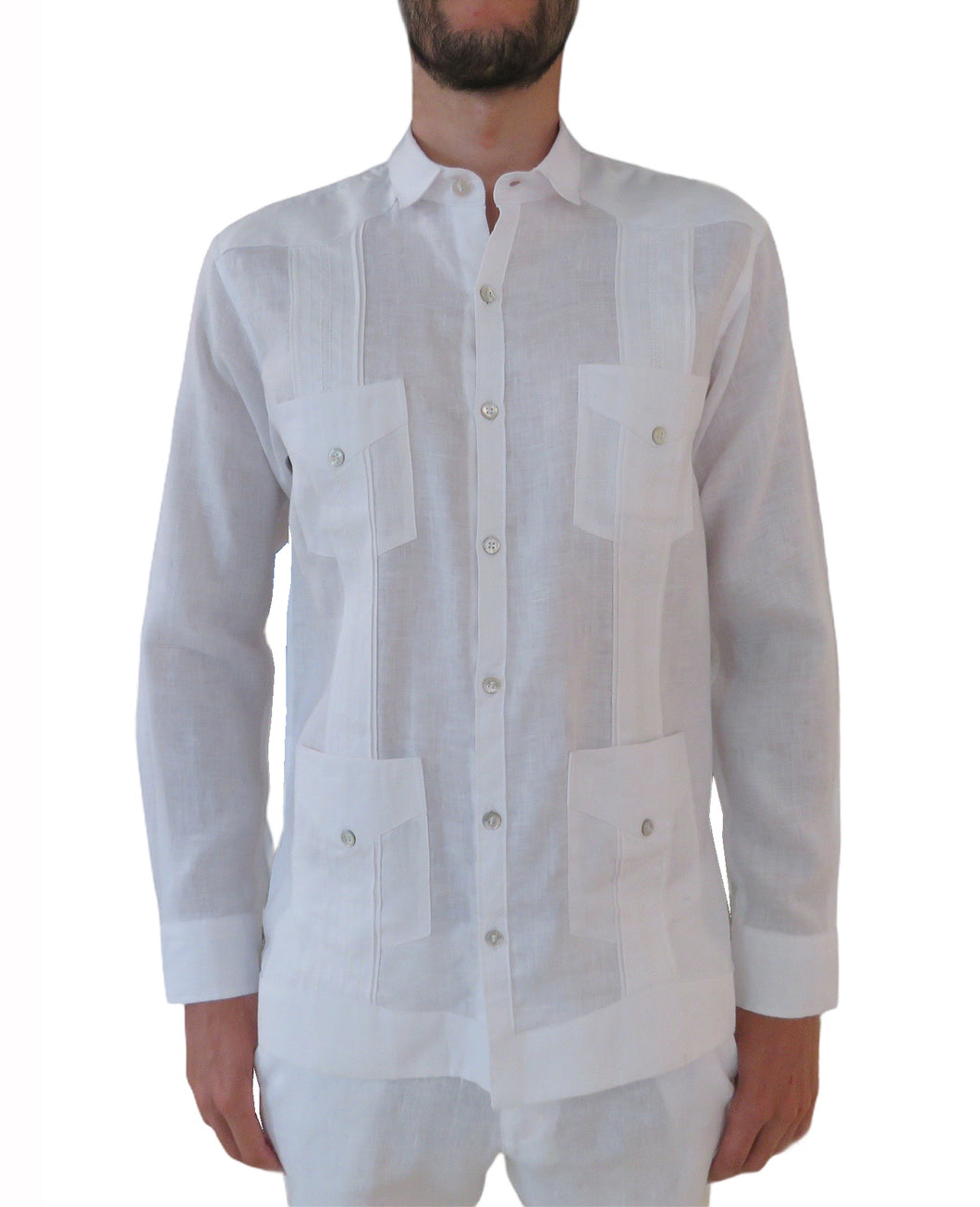 Guayabera Lino Clásica - Blanca